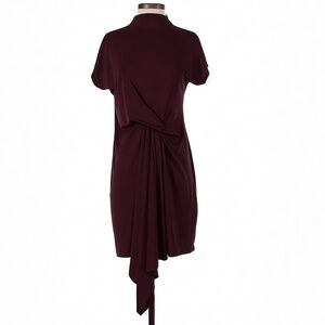 [NWT] Express Maroon Draped Mock Neck Midi Shift Dress Size S